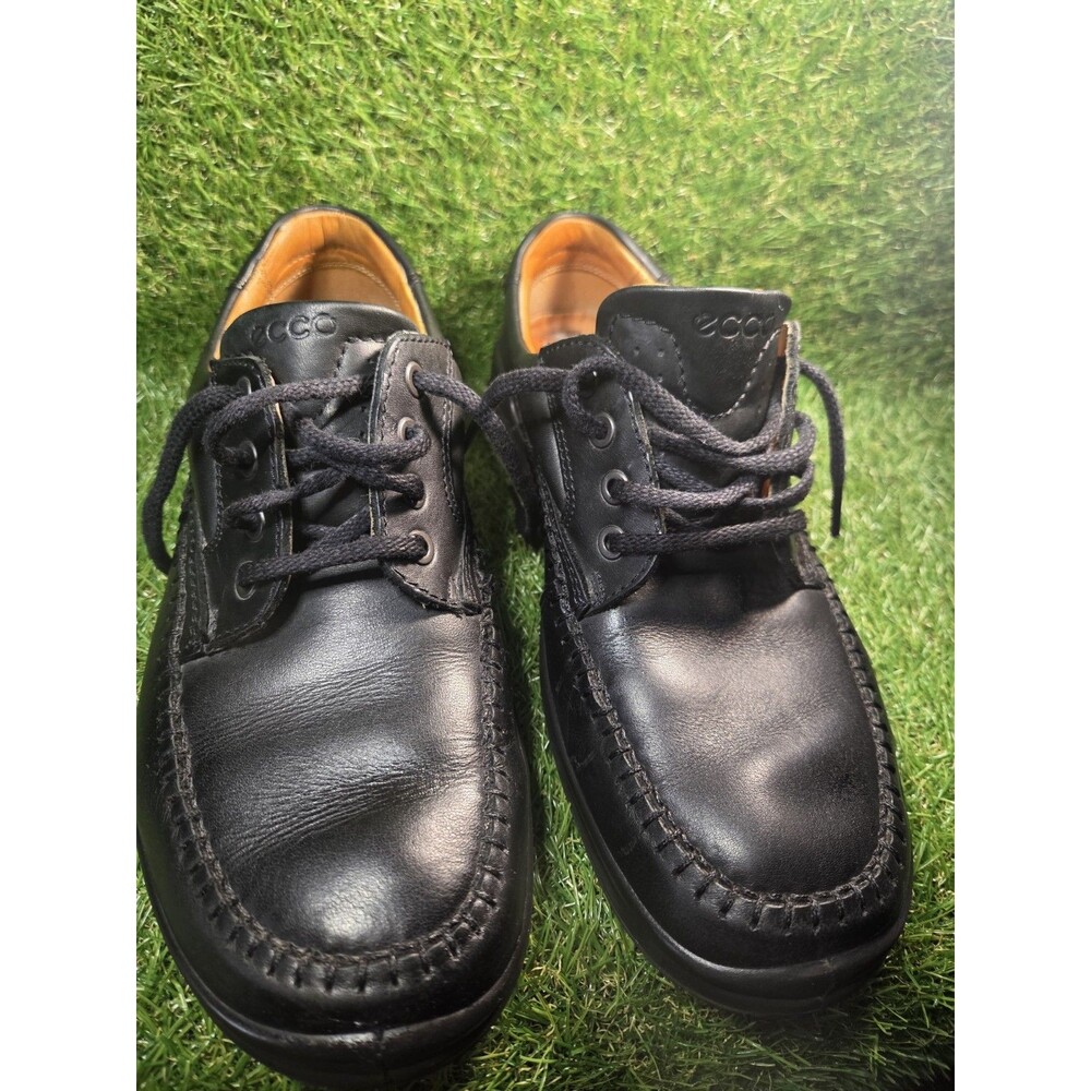 Men's ECCO Seawalker Leather Tie Oxford Shoes - Black - Size EU 43 US 10